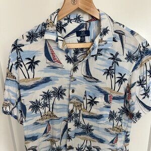 George Men's S Short Sleeve 100% Cotton Sailing Shirt